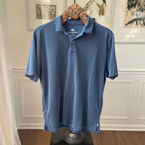 Tommy Bahama Blue Polo Shirt L - Picture 2 of 7